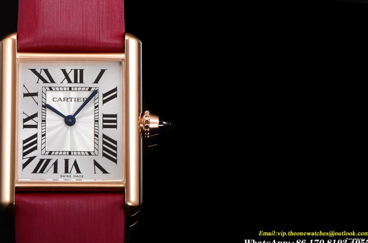 25.5mm F1F White RG Red Dial Quartz - SA Louis Cartier Tank 0106